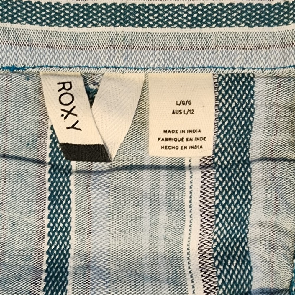 Roxy Striped Mini Dress Button Front Sleeveless C… - image 5